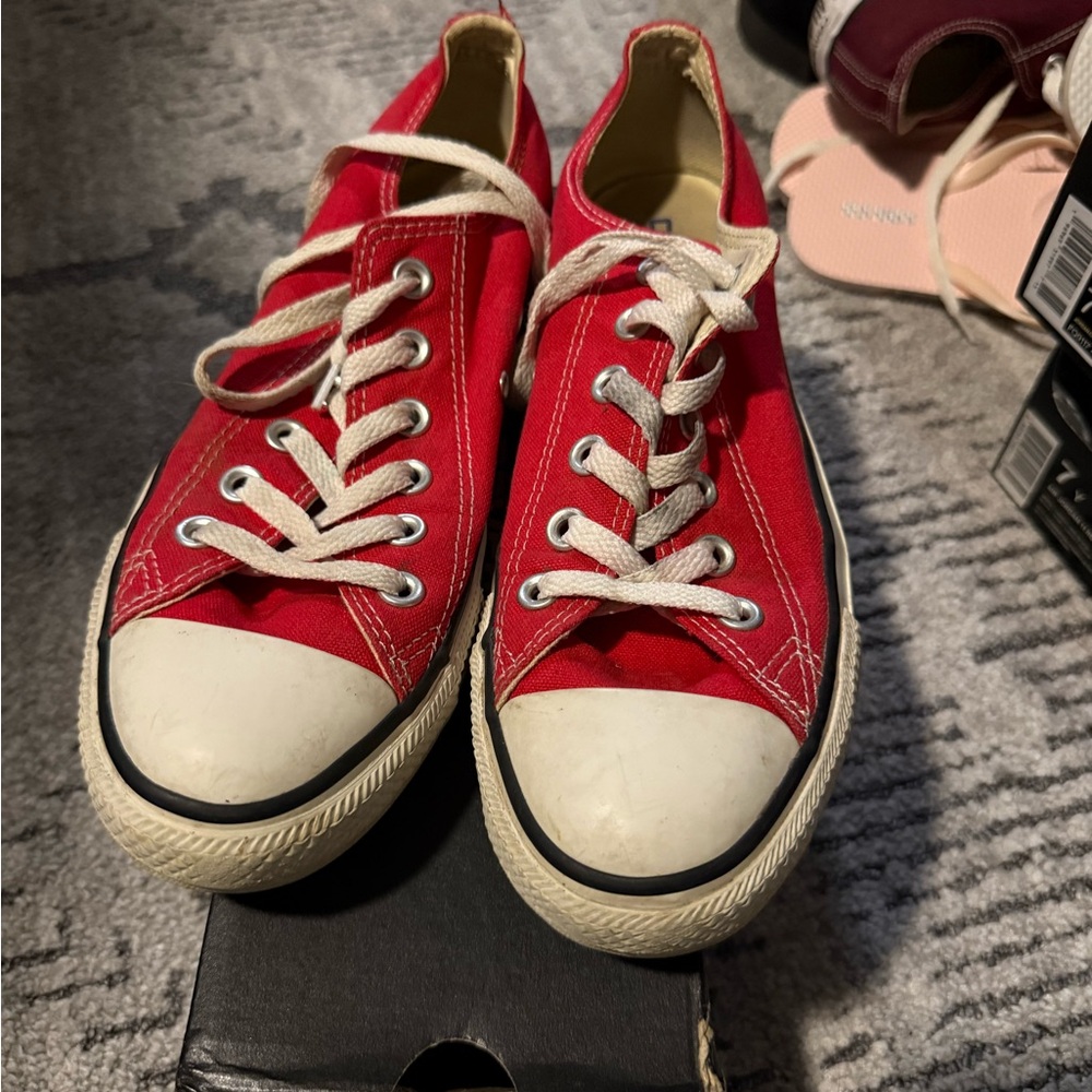 Red Converse Low Sneakers